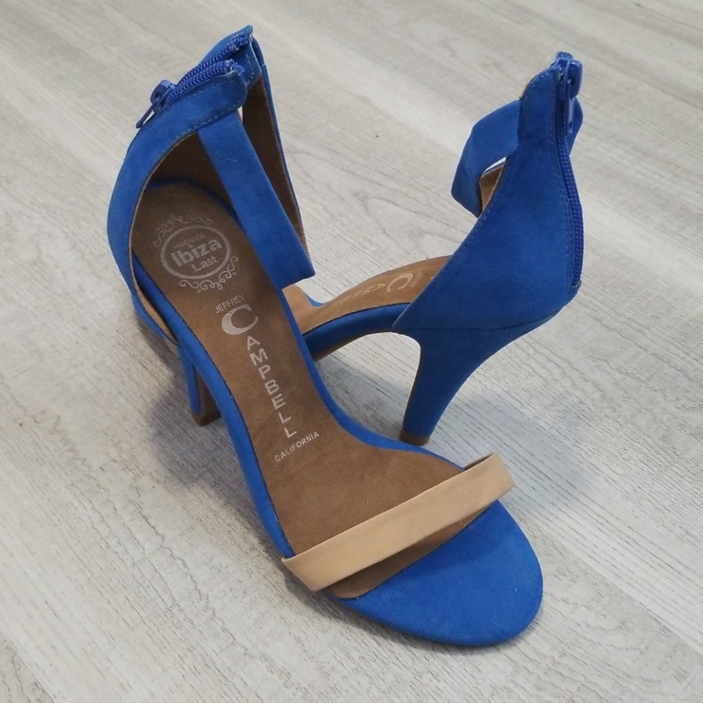 Jeffrey Campbell Blue Suede Heels Shoes